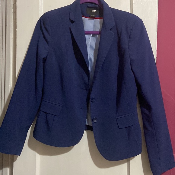 H&M Blue One Button Blazer Size: 10 - Picture 1 of 7